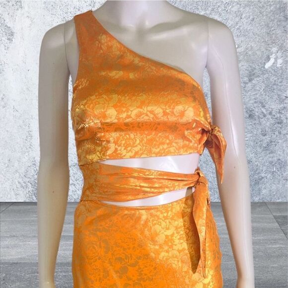 WAFY Orange One Shoulder Cut Out Dress - Picture 3 of 10